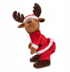 Fééric Lights & Christmas Karácsonyi Rénszarvas Táncoló Zenés Piros Játék, 15×14×28cm, többszínű, poliészter (191030)
