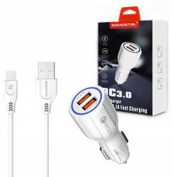 SOMOSTEL Univerzális Usb autós töltő Apple Lightning kábel Somostel (025687)