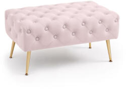 AKORD Furniture Factory AKORD Madrid Tapicerowana Pufa Welurowa Pudrowy Róż Pikowana z Metalowymi Nogami (AKO-PUMADRID-PP)