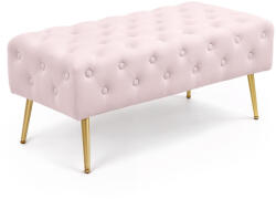 AKORD Furniture Factory AKORD Monaco Tapicerowana Ławka Welurowa Pudrowy Róż Pikowana (AKO-PUMONACO-PP)