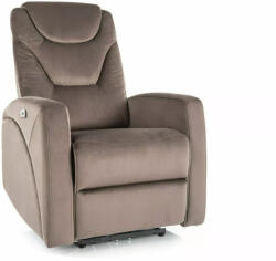 SIGNAL MEBLE Kronos Velvet Elektromos Relax Fotel Bársony Cappuccino (SIG-KRONOSVCA) - prodis