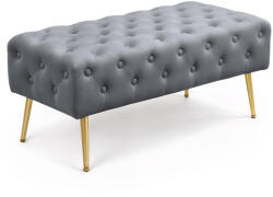AKORD Furniture Factory AKORD Monaco Tapicerowana Pufa Welur Grafitowy Pikowana (AKO-PUMONACO-DG)