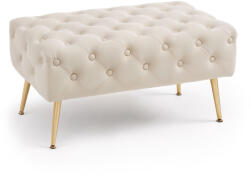 AKORD Furniture Factory AKORD Madrid Tapicerowana Pufa Welurowa Beżowa z Pikowanym Siedziskiem (AKO-PUMADRID-BE)