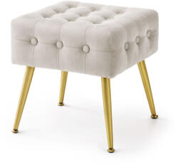AKORD Furniture Factory AKORD QUADRA pufa tapicerowana welur bézs arany lábakkal (AKO-PUQUADRA-BE)
