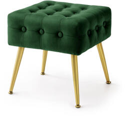 AKORD Furniture Factory AKORD QUADRA Tapicerowana Pufa Welur Butelkowa Zieleni Pikowana (AKO-PUQUADRA-BG)