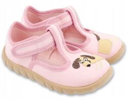 Befado gyerek papucs, Size 22, tépőzáras, rózsaszín, kutya mintás (627P012)