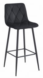  Scaun de bar negru NADO VELVET cu picioare negre