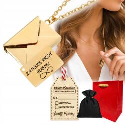  Gravírozott nyaklánc, arany boríték, sebészeti acél, gravírozás