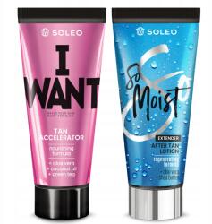 Soleo És Want napozás gyorsító, 150ml, ajándék napozás utáni balzsam, 150ml