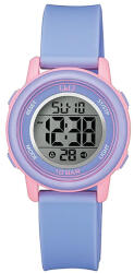 Q&Q női karóra, quartz, digitális kijelzés, lila/rózsaszín színű műanyag tok, lila színű műanyag szíj, M208J005Y (4708-1)