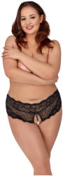 Cottelli Collection Curves - nyitott csipke bugyi (fekete) (23110201051) - padlizsan