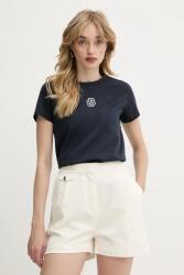 BOSS pamut póló - sötétkék M - answear - 20 990 Ft