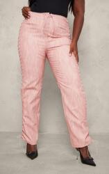Prettylittlething Rózsaszín Műbőr Nadrág Egyenes Szárú Kötővel Prettylittlething 50