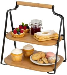 HowHomely Kétszintes Snack Patera, fa, 26cm (HH-806960)