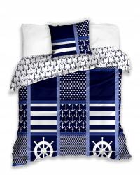 Carbotex Vitorlás Ágyneműhuzat, 140x200, tengeri horgonyok, kormány, 100% pamut (ROT163065-PP"Ster statku")