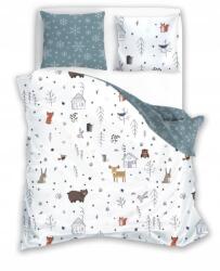 Faro Téli Ágyneműhuzat, 220×200cm, erdő, házikó, erdei állatok (SCANDIC 026)