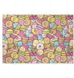  Konyhai szőnyeg, színes édes sütemény, vinil, könnyen tisztítható (010260360260000027757)