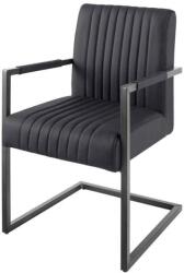 Invicta BIG ASTON fekete bőr szék