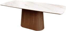 Invicta UNIQUE fehér kerámia étkezőasztal diófa vázzal 200 cm