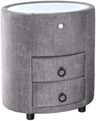 Invicta SIGNUM LED szürke bársony ovális éjjeliszekrény