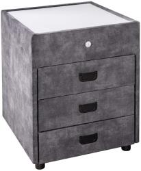 Invicta PARIS LED szürke bársony éjjeliszekrény