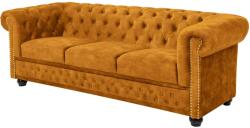 Invicta CHESTERFIELD sárga bársony kanapé