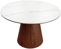 Invicta UNIQUE fehér kerámia étkezőasztal diófa vázzal 120 cm