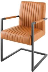 Invicta BIG ASTON barna bőr szék