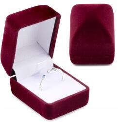  Doboz Velúr Gyűrű Bordó, méret 35×40×35mm, fülbevalókhoz, gyűrűkhöz