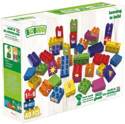 BiOBUDDi BB-0011 | bio építőjáték | 40 db építőkocka | Tanulj építeni - 100% kompatibilis minden más kedvelt márkával