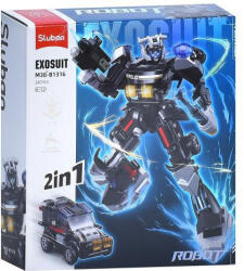 Sluban Exosuit - 2 in 1 Fekete robot és terepjáró építőjáték készlet (M38-B1316)