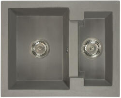 Bradoline Yogi gránit mosogató szifonnal szürke, beépíthető (BR-2035)