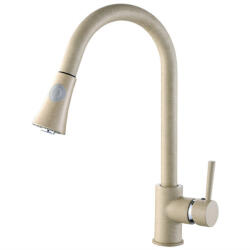 Welland Siena kihúzható fejes mosogató csaptelep (bézs) (S-6052-CR)