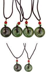  Pandantiv din Jad Natural - 22-22 x 22-22 mm - Talisman pentru Protectie si Armonie - 1 Pereche