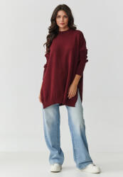 Makadamia viszkóz női oversize pulóver | bordó