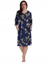 Vienetta Sötétkék Cipzáras Fürdőköpeny, vékony pamut, Size 7XL (311412)