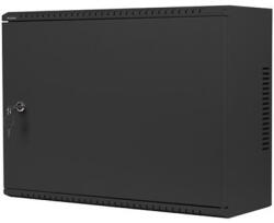 Lanberg 19" 4U+3U SZÉL: 540mm MÉLY: 200mm MAG: 400mm fémajtós fekete fali rack szekrény - 3bnetwork