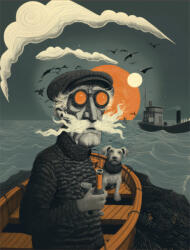 Takoy PANEL Wellsoft polár/fleece gyerek takaró varrásához 145x110 Hugo kapitány és a kutya