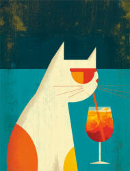 Takoy PANEL Wellsoft polár/fleece gyerek takaró varrásához 145x110 a cica édes italt iszik