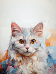 Takoy PANEL Wellsoft polár/fleece gyerek takaró varrásához 145x110 fehér macska