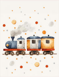 Takoy PANEL Wellsoft polár/fleece gyerek takaró varrásához 145x110 színes vonat