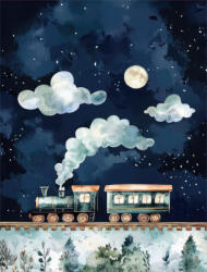 Takoy PANEL Wellsoft polár/fleece gyerek takaró varrásához 145x110 éjszakai vonat