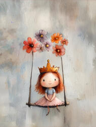 Takoy PANEL Wellsoft polár/fleece gyerek takaró varrásához 145x110 vörös hajú hercegnő