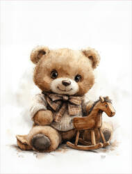 Takoy PANEL Wellsoft polár/fleece gyerek takaró varrásához 145x110 mackó fából készült lóval