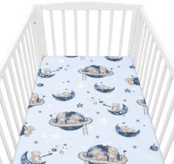 New Baby Pamut kiságyba való lepedő pamut New Baby Teddy bear in space 120x60 cm