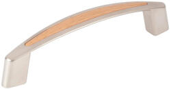 WALTECO Fatima bútorfogantyú 96 mm-es tengelytávolság matt nikkel+bükk (WT-7545)