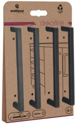 WALTECO Prisma bútorfogantyú-készlet 128 mm-es tengelytávolság matt fekete 4 db (WT-7744)