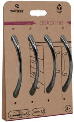 WALTECO Gitka bútorfogantyú-garnitúra 96 mm-es tengelytávolság fényes fekete nikkel 4 db (WT-7714)