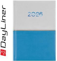 Dayliner Határidőnapló Contrast A5 napi, fehér lapokkal fehér-világoskék Dayliner 2026 - suplix