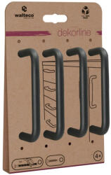 WALTECO Gissi bútorfogantyú-készlet 96 mm-es tengelytávolság matt fekete 4 db (WT-7747)